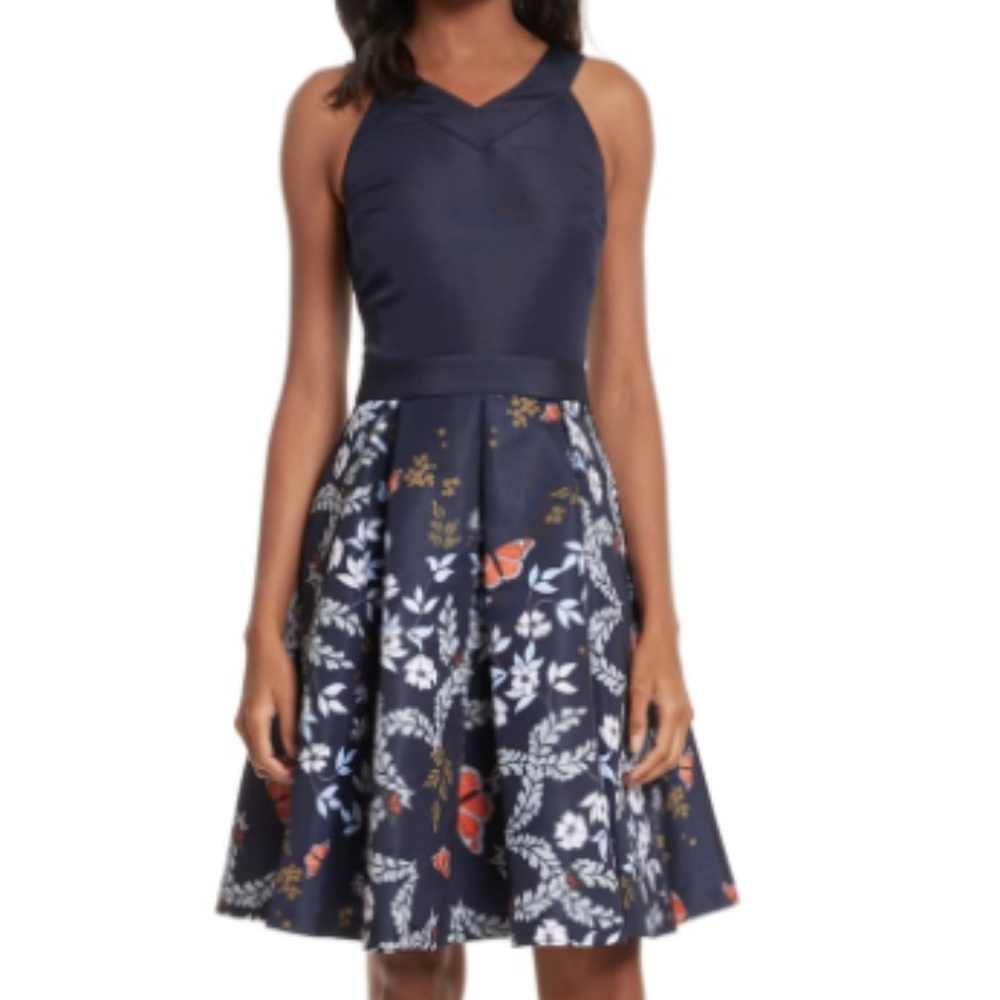 Ted Baker Bethah Kyoto Fit & Flare Dress NEW